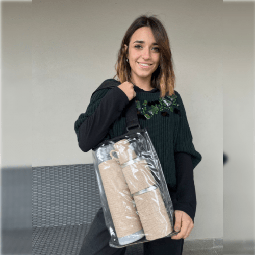 Set matero cristal con Termo irrompible Linea Croco Beige con Mate Delia + Bombilla