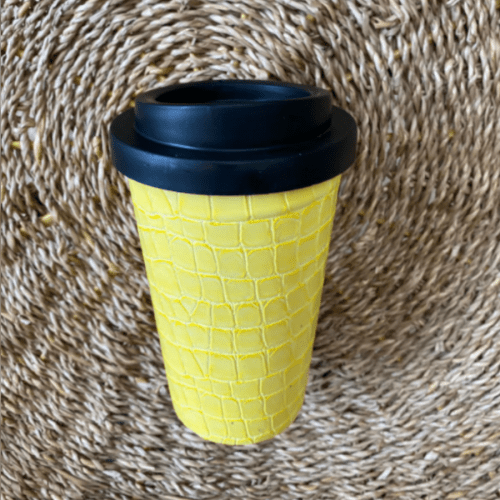 Vasos Starbucks Croco Amarillo y Beige