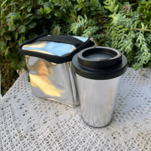 Combo Bolsito Charol  (13x13cm) + Vaso Charol
